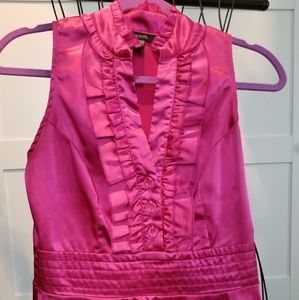 Fuschia tuxedo style blouse